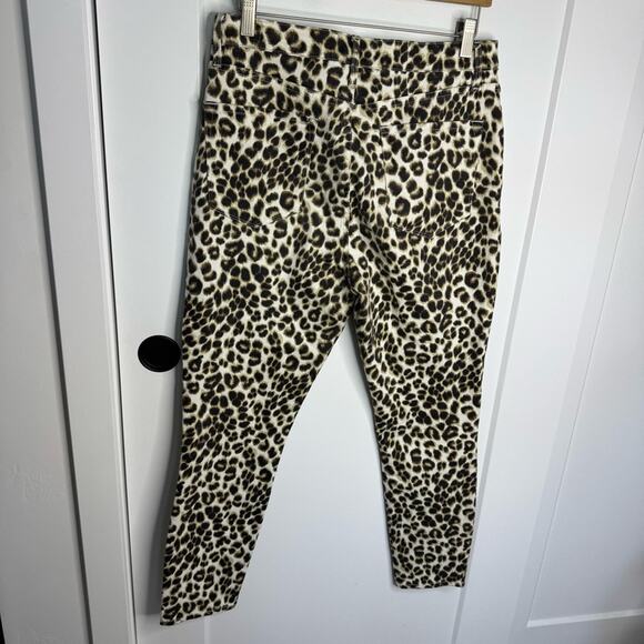 Frame Ali High Rise Cigarette Skinny Ankle Jeans Leopard Animal Print Size 31 - Picture 4 of 6